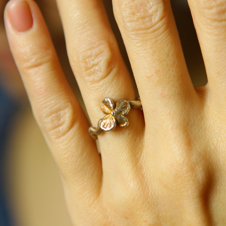 Ring in silver, Hydrangea , фото 3