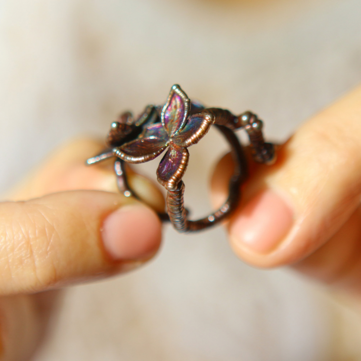 Ring in silver, Hydrangea , фото 5