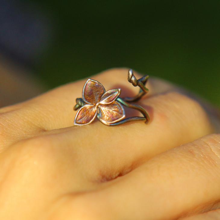 Rings in silver, Hydrangea , фото 4