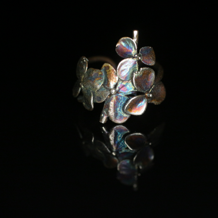 Cuff in silver, Hydrangea, фото 2