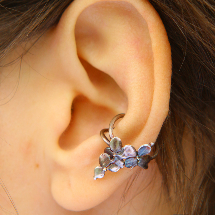 Cuff in silver, Hydrangea , фото 2