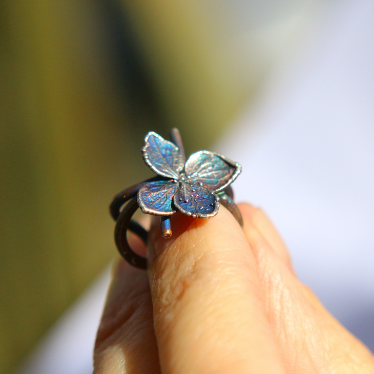 Cuff in silver, Hydrangea , фото 2