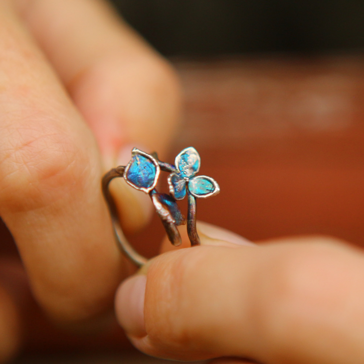 Ring in silver, Hydrangea , фото 3