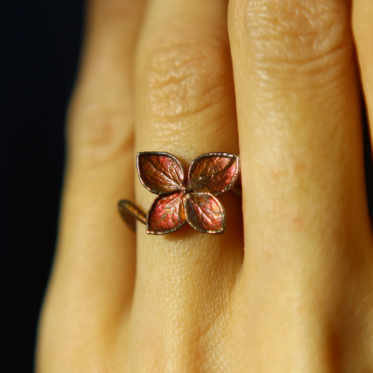Ring in silver, Hydrangea , фото 2