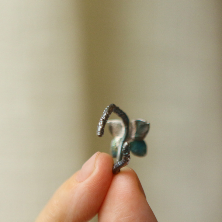 Ring in silver, Hydrangea , фото 2