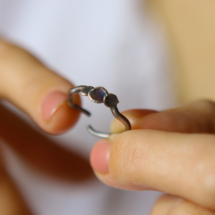 Ring in silver, Hydrangea , фото 1