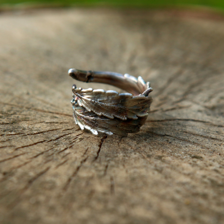 Кольцо в серебре Melancholy, Каннабис , фото 4