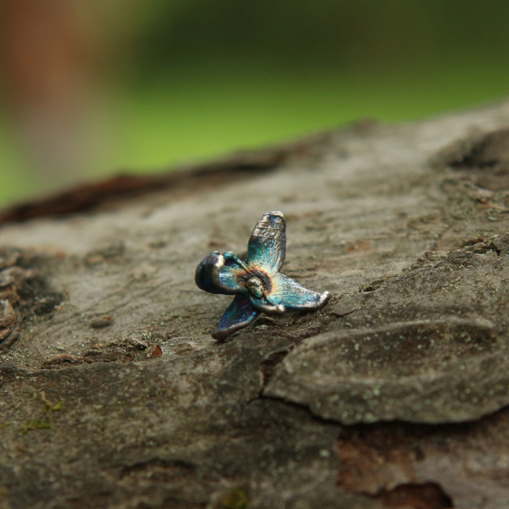 Моносерьга в серебре Fleur de Magique, Сирень, фото 2