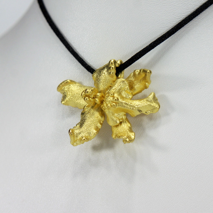 Кулон в золоте Fleur de Magique, Орхидея, фото 3