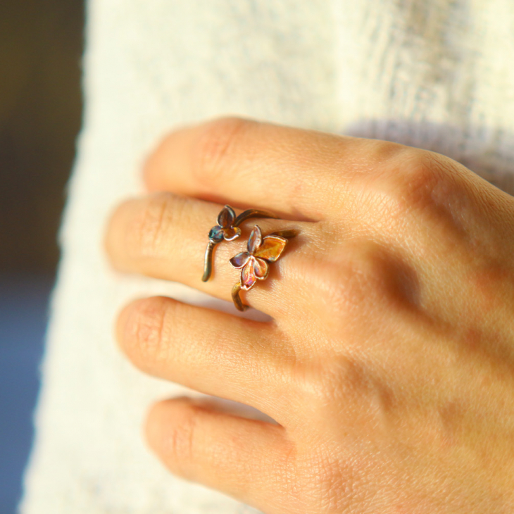 Ring in silver, Hydrangea , фото 1