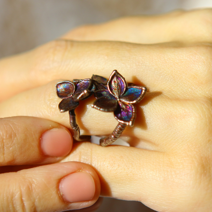 Ring in silver, Hydrangea , фото 4