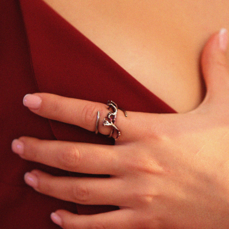 Ring in silver, Lichen, фото 1