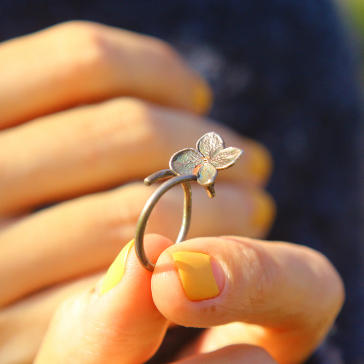 Rings in silver, Hydrangea , фото 4