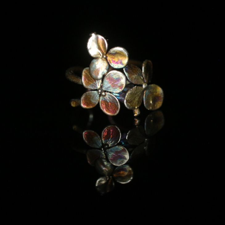 Cuff in silver, Hydrangea, фото 3