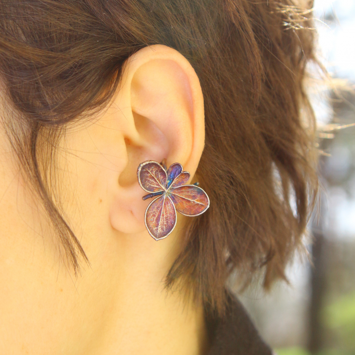 Cuff in silver, Hydrangea , фото 3