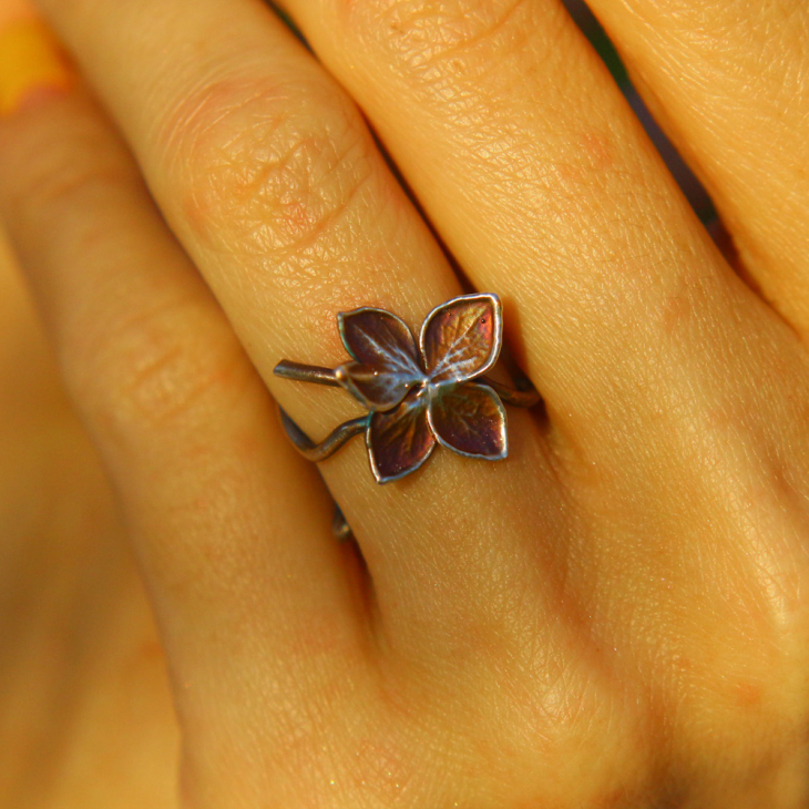 Rings in silver, Hydrangea , фото 1