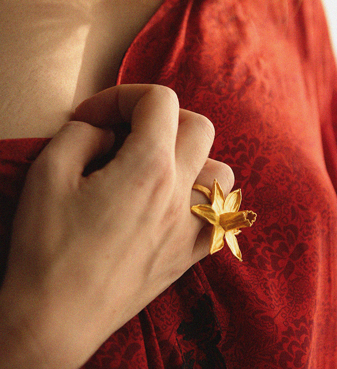 Кольцо в золоте Fleur de Magique, Нарцисс, фото 2