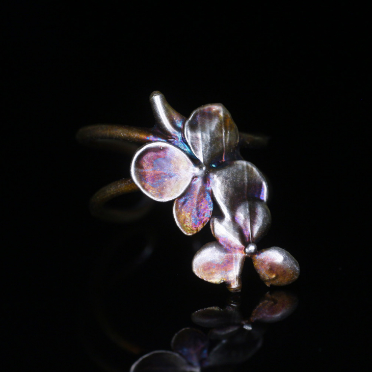 Cuff in silver, Hydrangea , фото 3