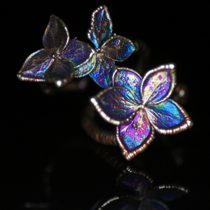 Ring in silver, Hydrangea , фото 6