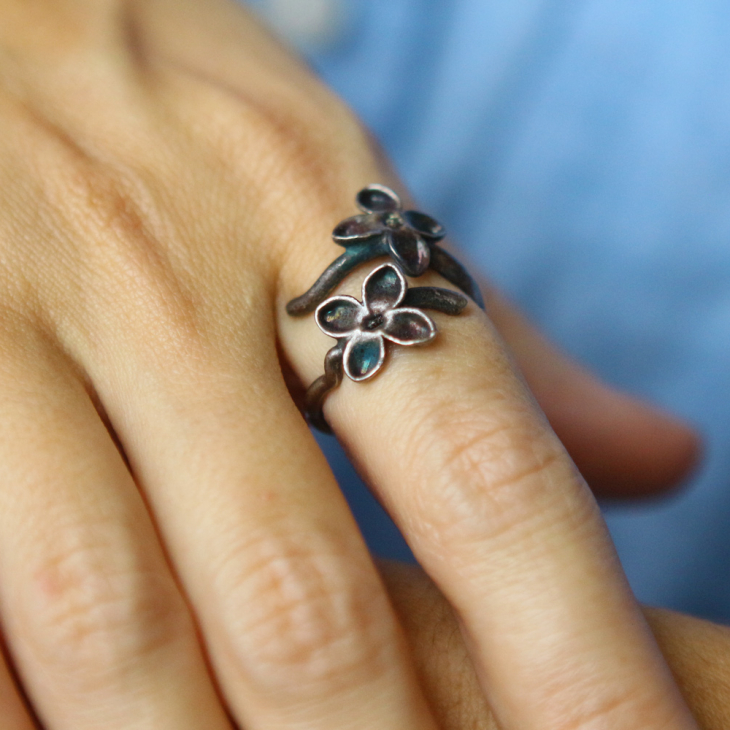  Ring in silver, Lilac, фото 3