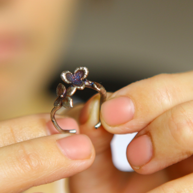Ring in silver, Hydrangea , фото 3