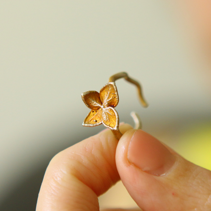 Ring in silver, Hydrangea , фото 3