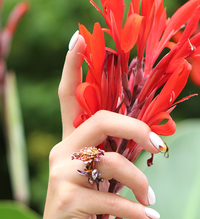 Кольцо в серебре Fleur de Magique, Спирея, фото 3