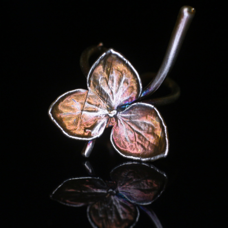 Cuff in silver, Hydrangea , фото 1