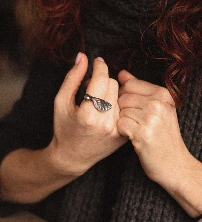 Кольцо в серебре Love Alchemy, Клен, фото 2