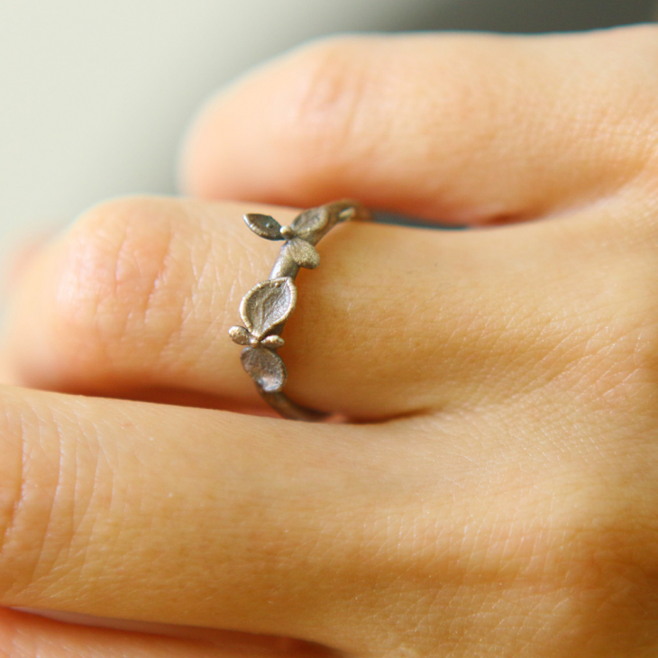 Ring in silver, Hydrangea , фото 3