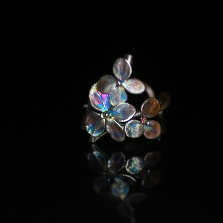 Cuff in silver, Hydrangea, фото 2