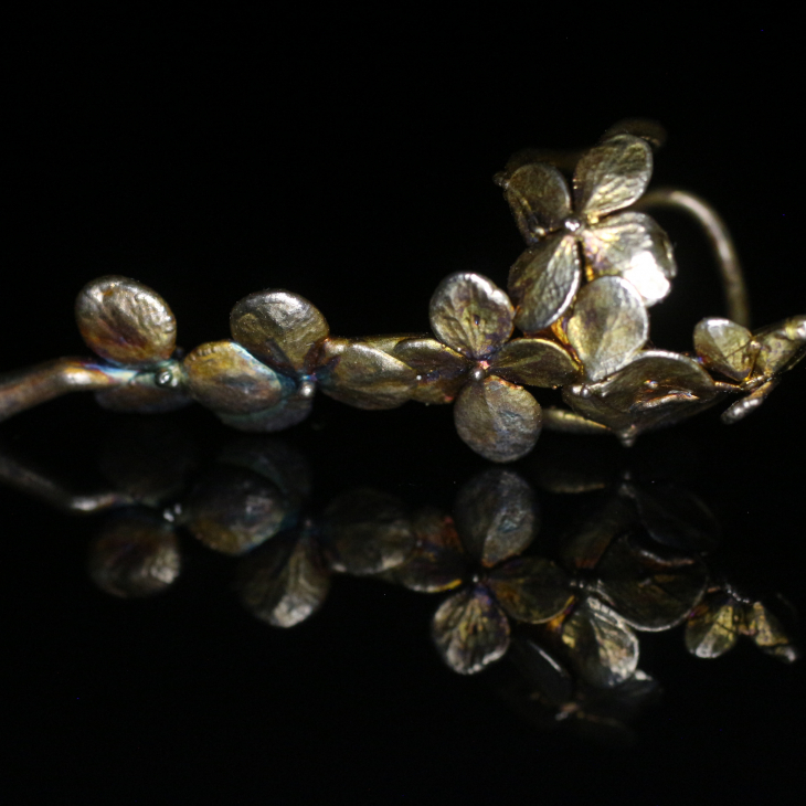 Cuff in silver, Hydrangea, фото 5