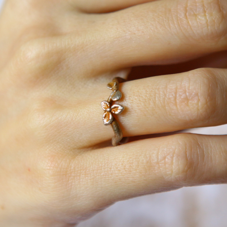 Ring in silver, Hydrangea , фото 1