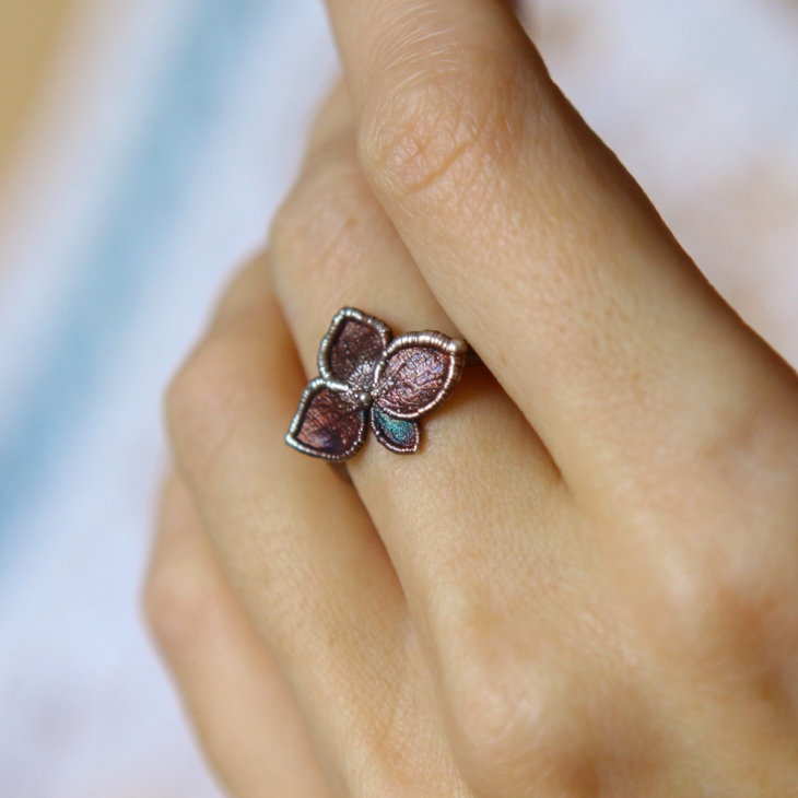 Ring in silver, Hydrangea , фото 2