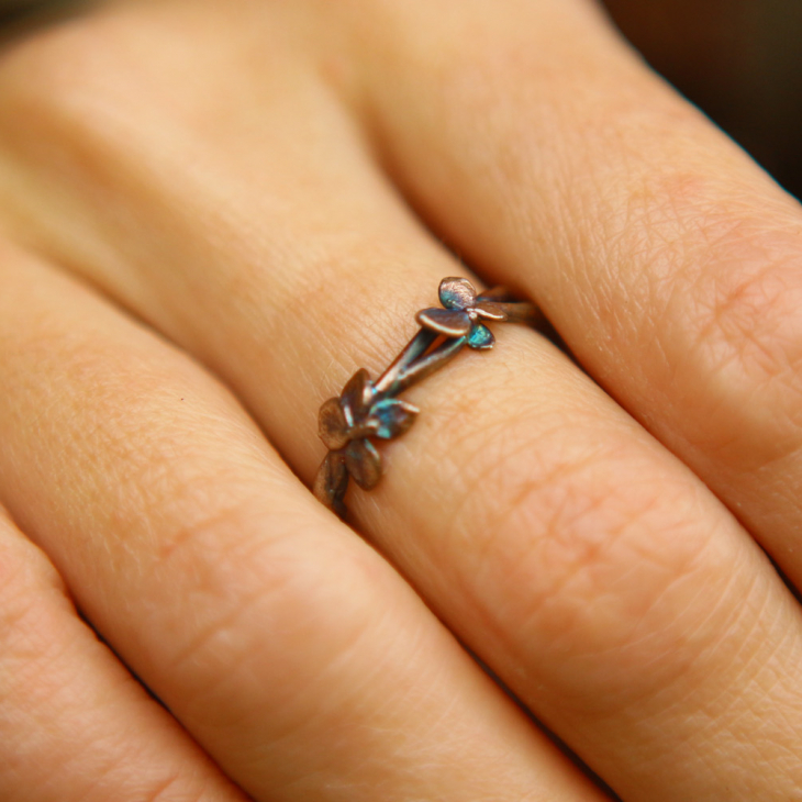 Ring in silver, Hydrangea , фото 1