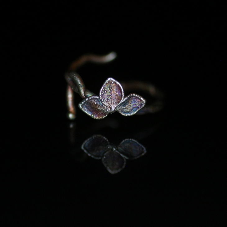 Ring in silver, Hydrangea , фото 4