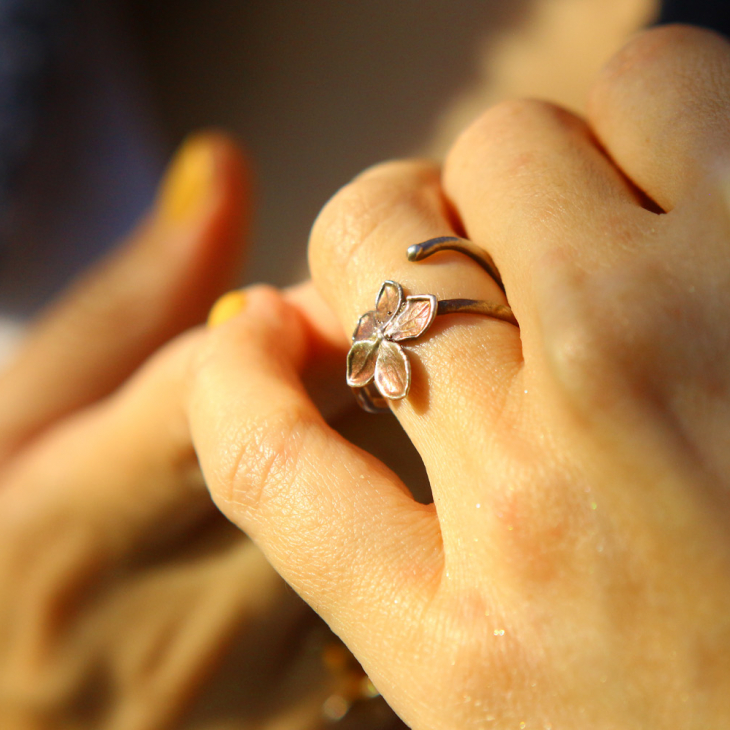 Rings in silver, Hydrangea , фото 3