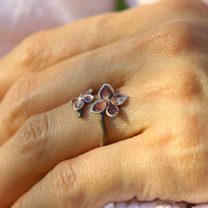 Rings in silver, Hydrangea , фото 5