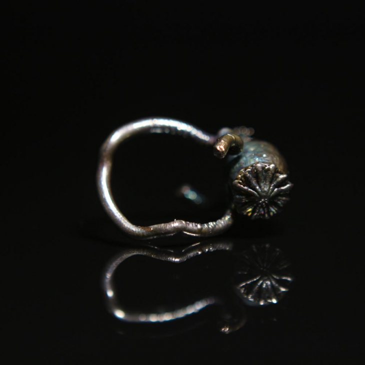 Кольцо в серебре Flora, Мак, фото 2