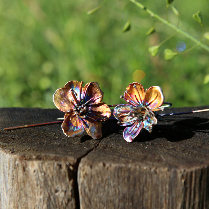 Серьги в серебре Fleur de Magique, Абрикос, фото 3