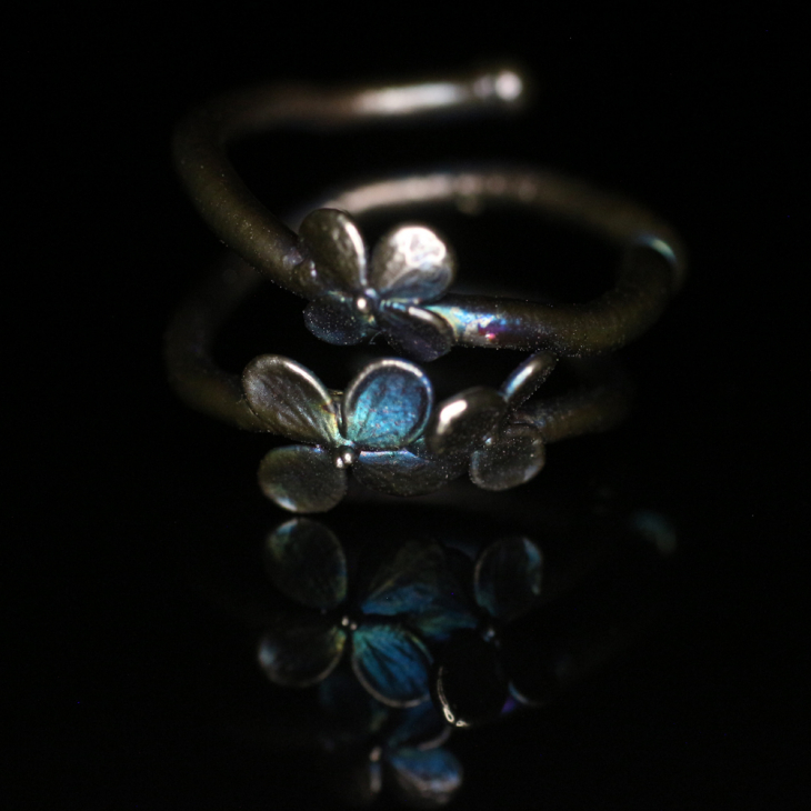 Ring in silver, Hydrangea , фото 3