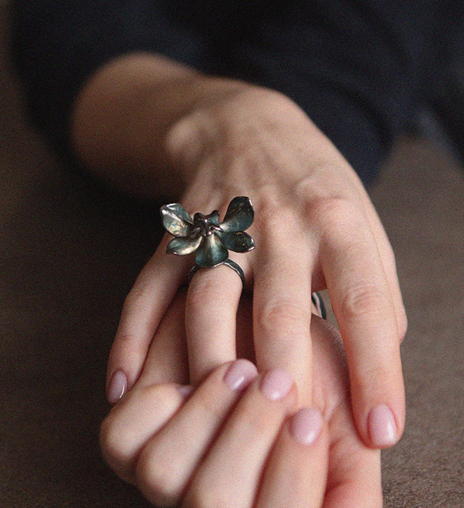 Кольцо в серебре Fleur de Magique, Орхидея, фото 2