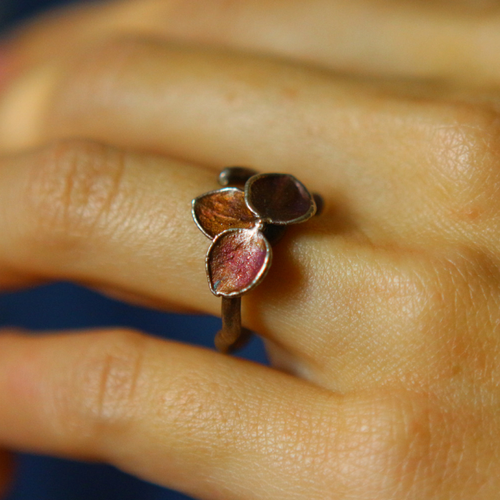 Ring in silver, Hydrangea , фото 2