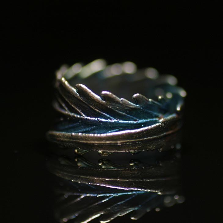 Кольцо в серебре Melancholy, Каннабис, фото 3