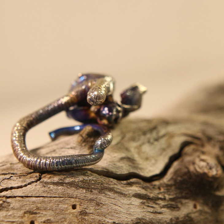 Кольцо в серебре Fleur de Magique, Абрикос, фото 2