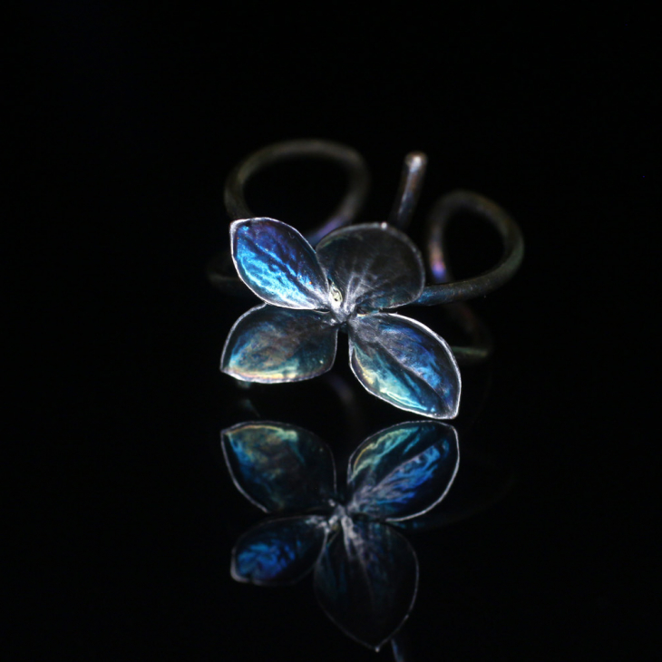 Cuff in silver, Hydrangea , фото 3