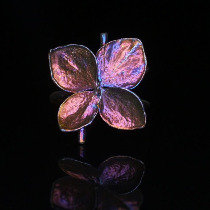 Cuff in silver, Hydrangea , фото 1