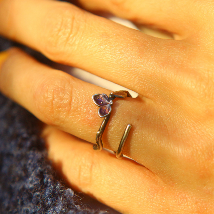 Rings in silver, Hydrangea , фото 2