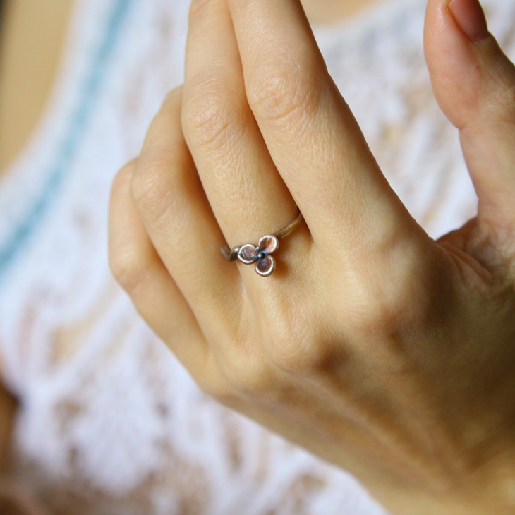 Ring in silver, Hydrangea , фото 1