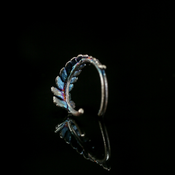 Кольцо в серебре Fern Flower, Папоротник, фото 4